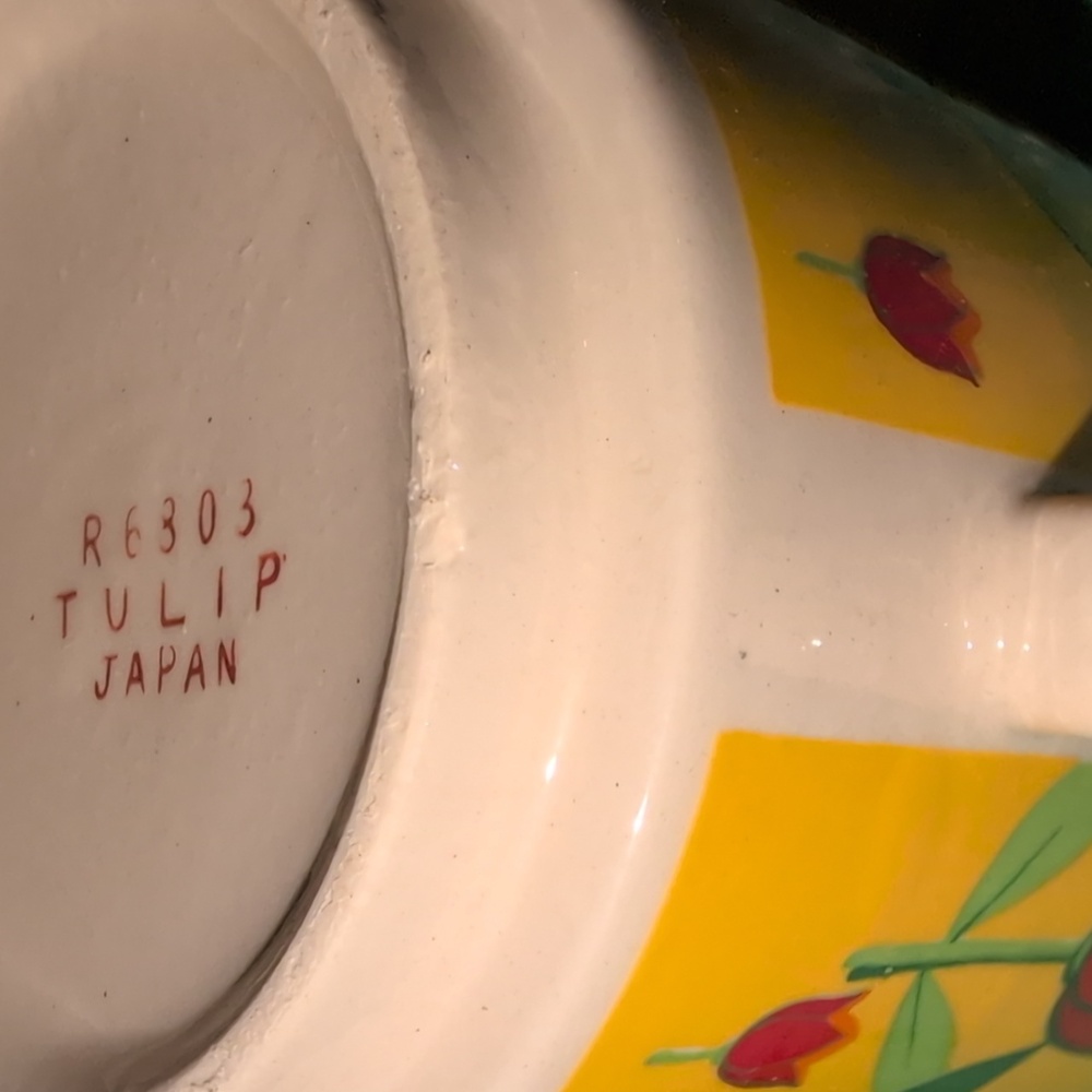 1960s Flower Power Tulip Mugs with Orange Mug Tree And Bowl Made In Japan - Picture 5 of 8